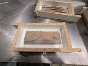 manufactured stone in mold box