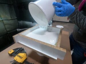 Backfilling mold with 8 PCF foam